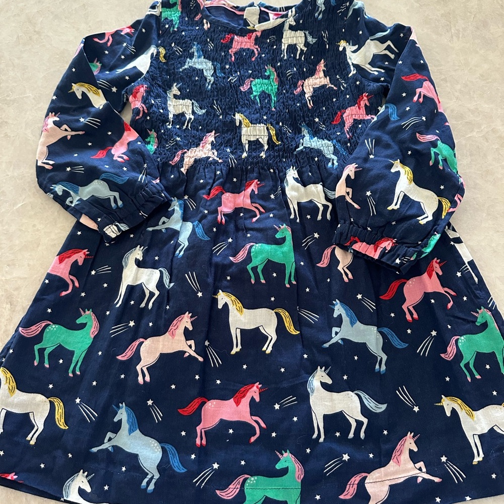 Mini Boden Navy and Pink Dress